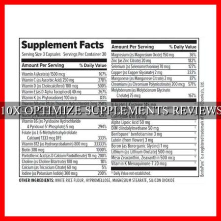 10X OPTIMIZE SUPPLEMENTS REVIEWS