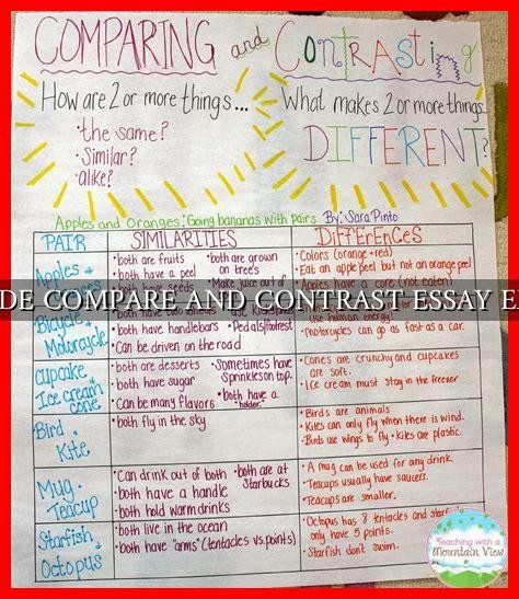 4th grade compare and contrast essay examples