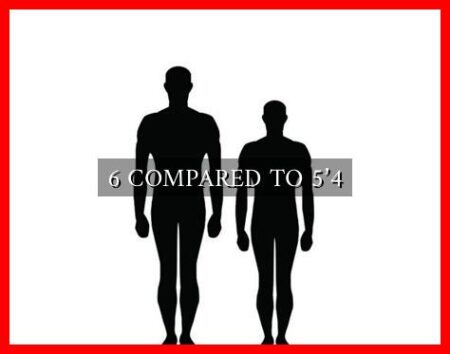 6 COMPARED TO 5'4