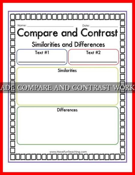 6TH GRADE COMPARE AND CONTRAST WORKSHEETS