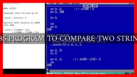 8086 PROGRAM TO COMPARE TWO STRINGS