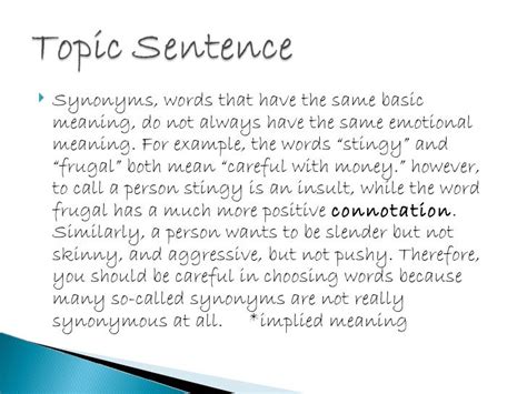 A topic sentence introduces