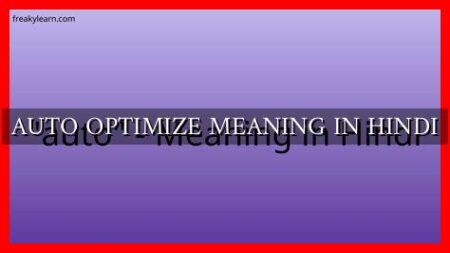 AUTO OPTIMIZE MEANING IN HINDI