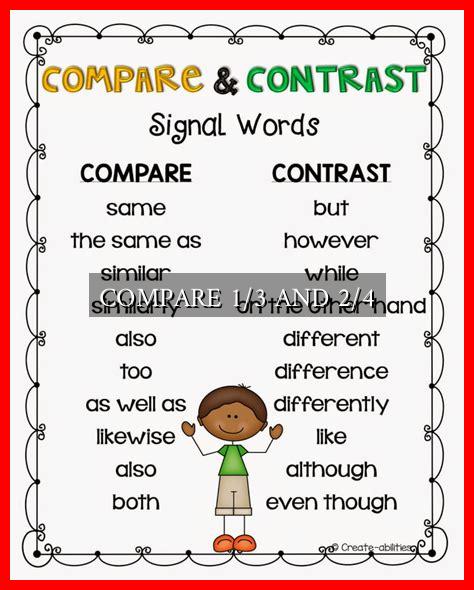 COMPARE 1/3 AND 2/4 COMPARE 1/3 AND 2/4