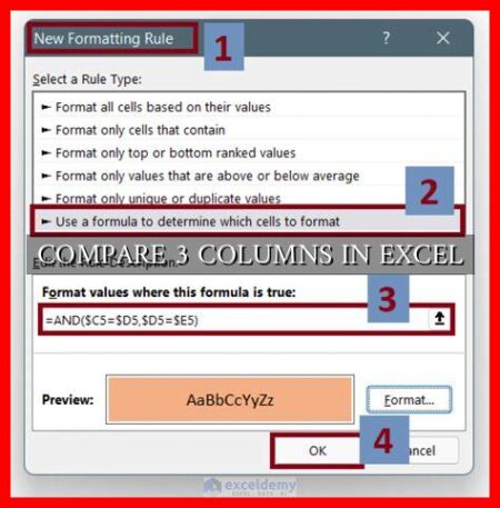 COMPARE 3 COLUMNS IN EXCEL