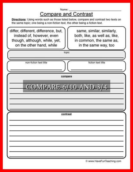 COMPARE 6/10 AND 3/4