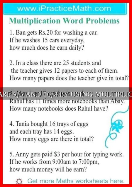 COMPARE 9/5 AND 10/8 BY USING MULTIPLICATION COMPARE 9/5 AND 10/8 BY USING MULTIPLICATION