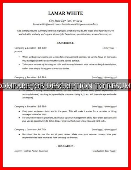 compare job description and resume