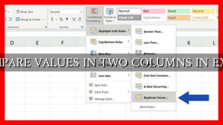 COMPARE VALUES IN TWO COLUMNS IN EXCEL COMPARE VALUES IN TWO COLUMNS IN EXCEL