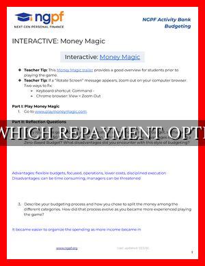 COMPARE WHICH REPAYMENT OPTION IS BEST