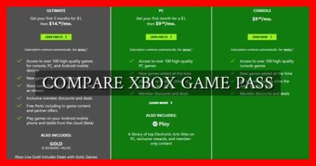 COMPARE XBOX GAME PASS