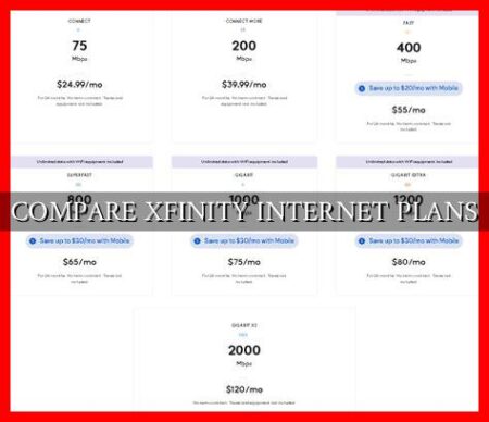 COMPARE XFINITY INTERNET PLANS