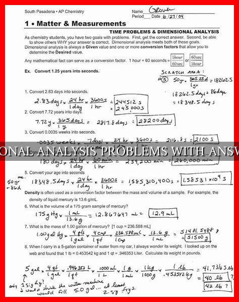 DIMENSIONAL ANALYSIS PROBLEMS WITH ANSWERS PDF - Wadaef