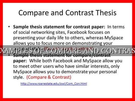 EXAMPLES OF COMPARE AND CONTRAST