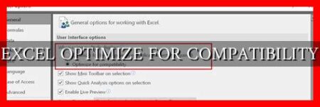 EXCEL OPTIMIZE FOR COMPATIBILITY