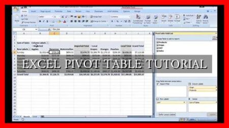 EXCEL PIVOT TABLE TUTORIAL