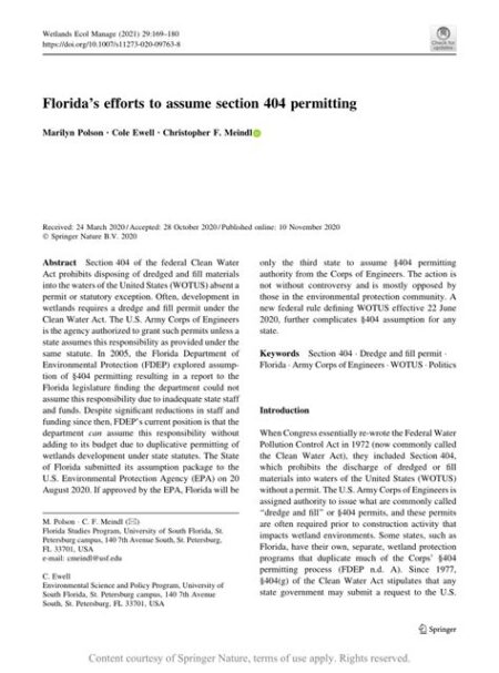 Florida 404 permitting