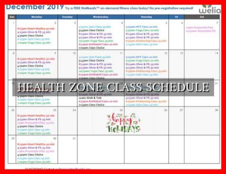 HEALTH ZONE CLASS SCHEDULE HEALTH ZONE CLASS SCHEDULE