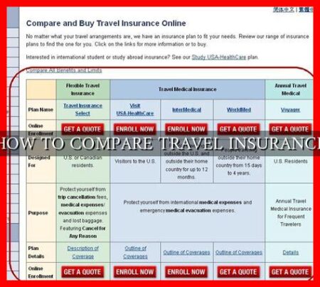 HOW TO COMPARE TRAVEL INSURANCE