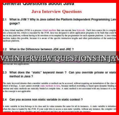 JAVA INTERVIEW QUESTIONS IN JAVA - Wadaef