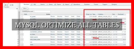 MYSQL OPTIMIZE ALL TABLES