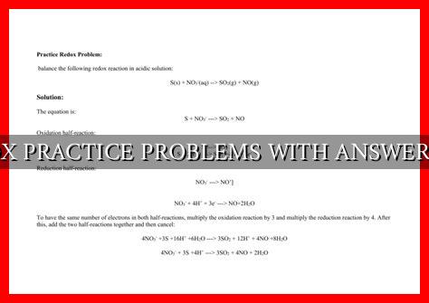 REDOX PRACTICE PROBLEMS WITH ANSWERS PDF - Wadaef