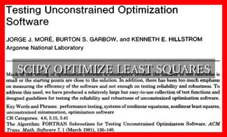 SCIPY OPTIMIZE LEAST SQUARES
