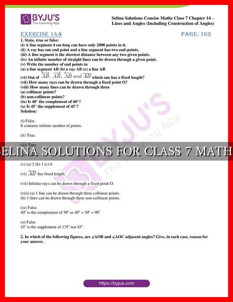 SELINA SOLUTIONS FOR CLASS 7 MATHS SELINA SOLUTIONS FOR CLASS 7 MATHS