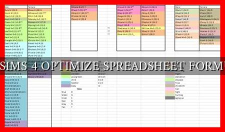 THE SIMS 4 OPTIMIZE SPREADSHEET FORMULAS