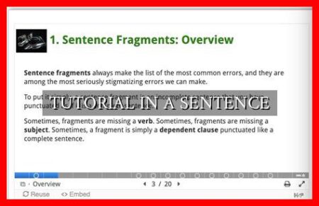 TUTORIAL IN A SENTENCE