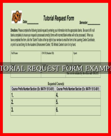 TUTORIAL REQUEST FORM EXAMPLES - Wadaef