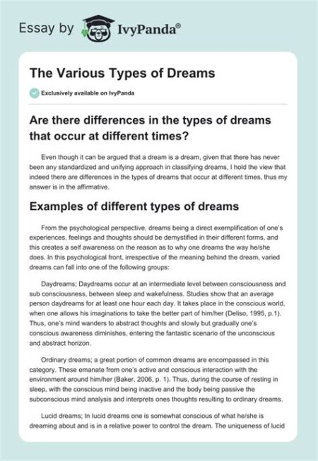 Types of dreams nyt connections