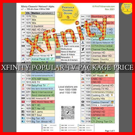 XFINITY POPULAR TV PACKAGE PRICE - Wadaef