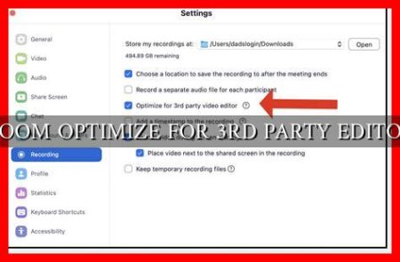ZOOM OPTIMIZE FOR 3RD PARTY EDITOR