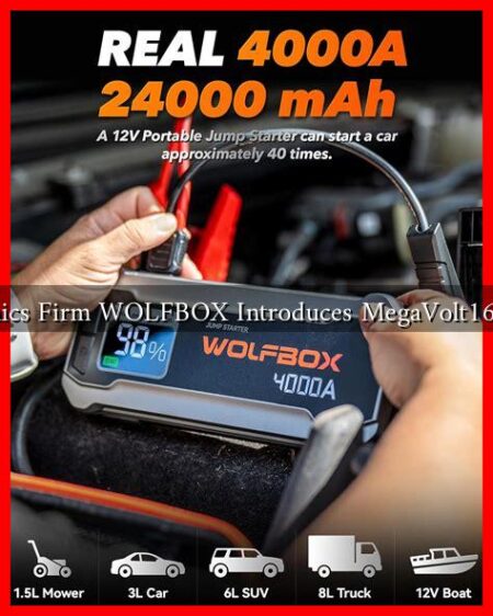 Auto Electronics Firm WOLFBOX Introduces MegaVolt16 Jump Starter
