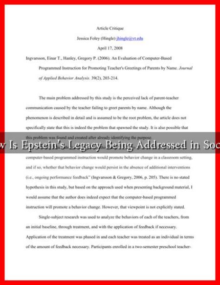 How Is Epstein's Legacy Being Addressed in Society