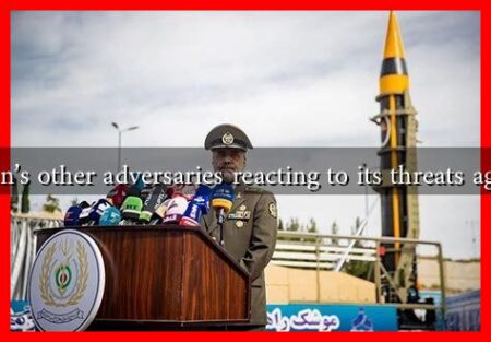 How are Iran's other adversaries reacting to its threats against Israel?