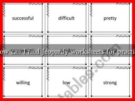 How can I find Jeopardy worksheets for practice
