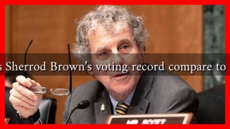 How does Sherrod Brown's voting record compare to his peers?