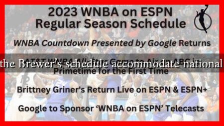 How does the Brewer's schedule accommodate national broadcasts