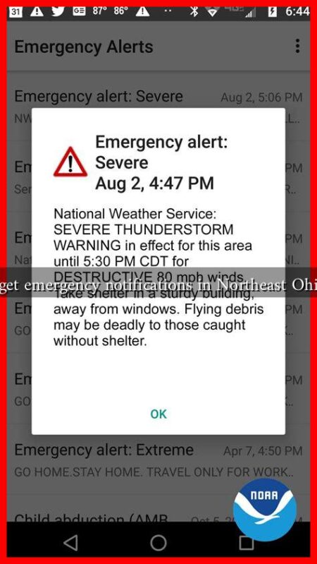 How to get emergency notifications in Northeast Ohio today?