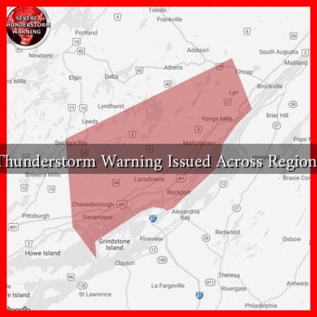Thunderstorm Warning Issued Across Regions