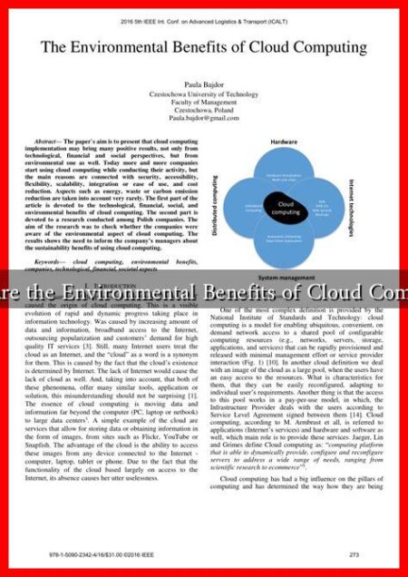 What are the Environmental Benefits of Cloud Computing