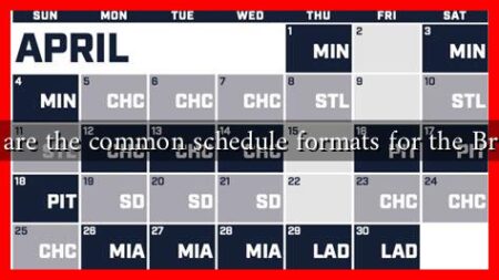 What are the common schedule formats for the Brewers