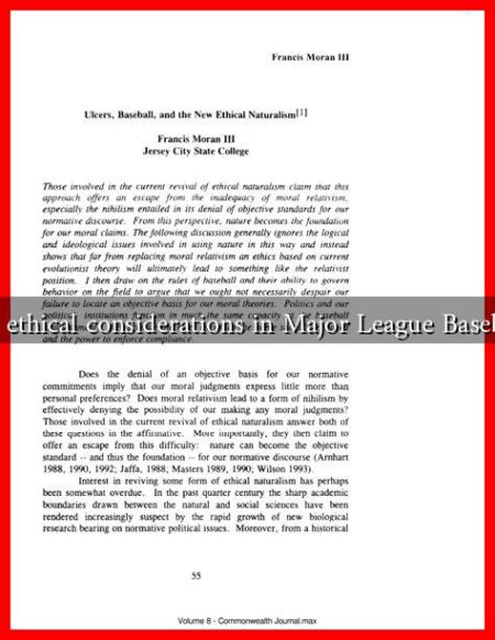 What are the ethical considerations in Major League Baseball decisions