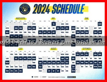 What should I wear to a Brewers game based on the schedule