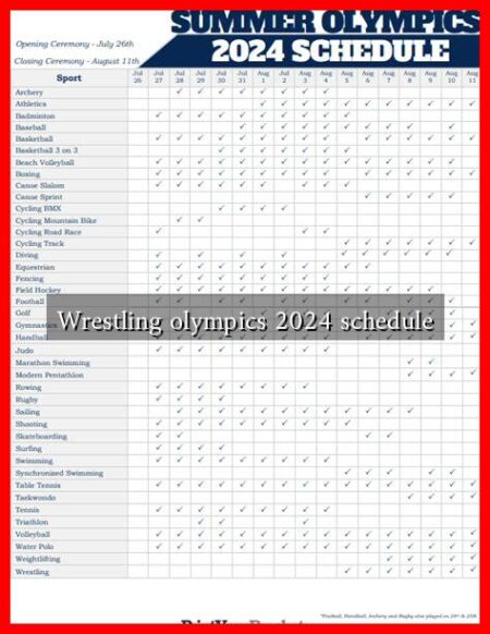 Wrestling olympics 2024 schedule