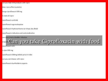 Can you take Ciprofloxacin with food