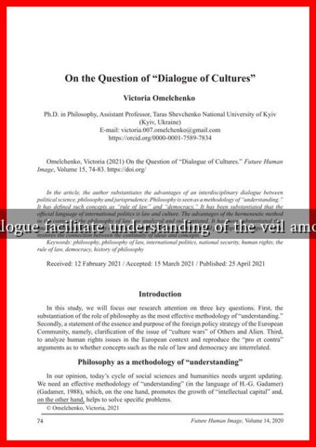 How can dialogue facilitate understanding of the veil among cultures?