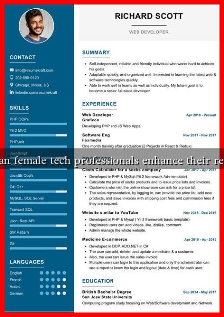 How can female tech professionals enhance their resumes?